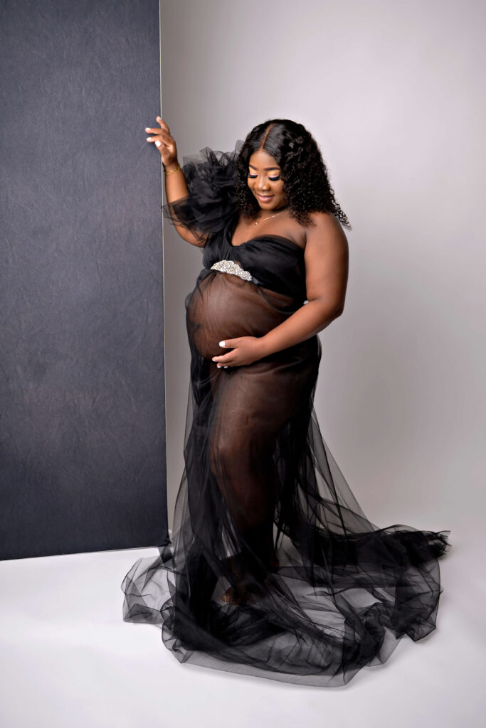 best Atlanta maternity photographer near me, Studio photography, black and white maternity pictures